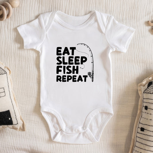 Eat, Sleep, Fish, Repeat Baby Onesie